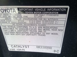 2007 TOYOTA TACOMA, BLACK, PRERUNNER, CREW CAB, 4.0L, AT, 2WD. Z25961